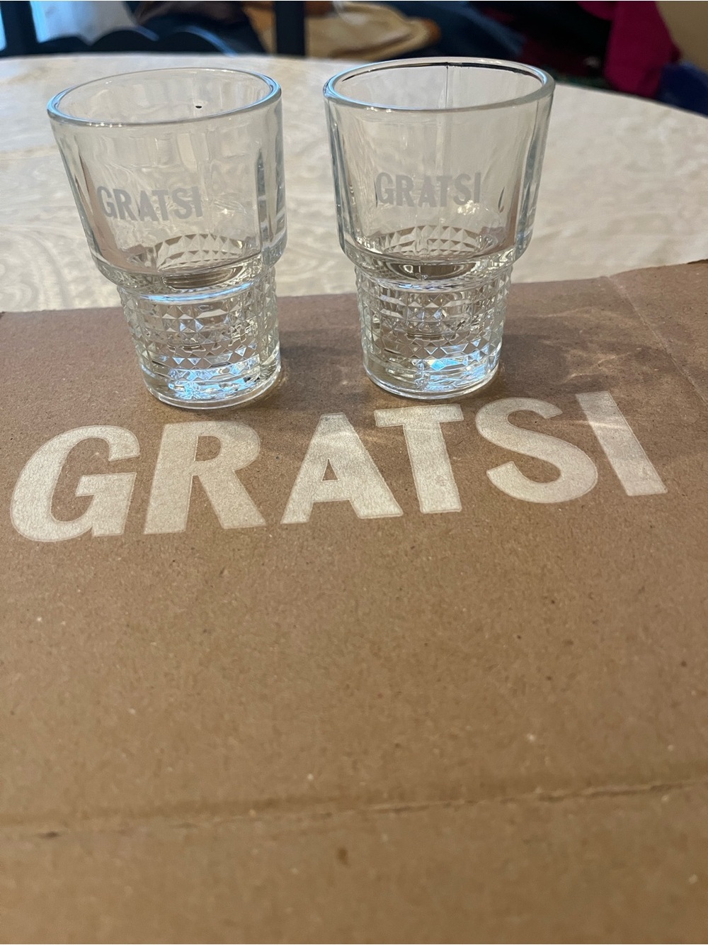 Gratis Branded Clear Shot by Bromiolo Rocco Glasses, Set of 2 NWT